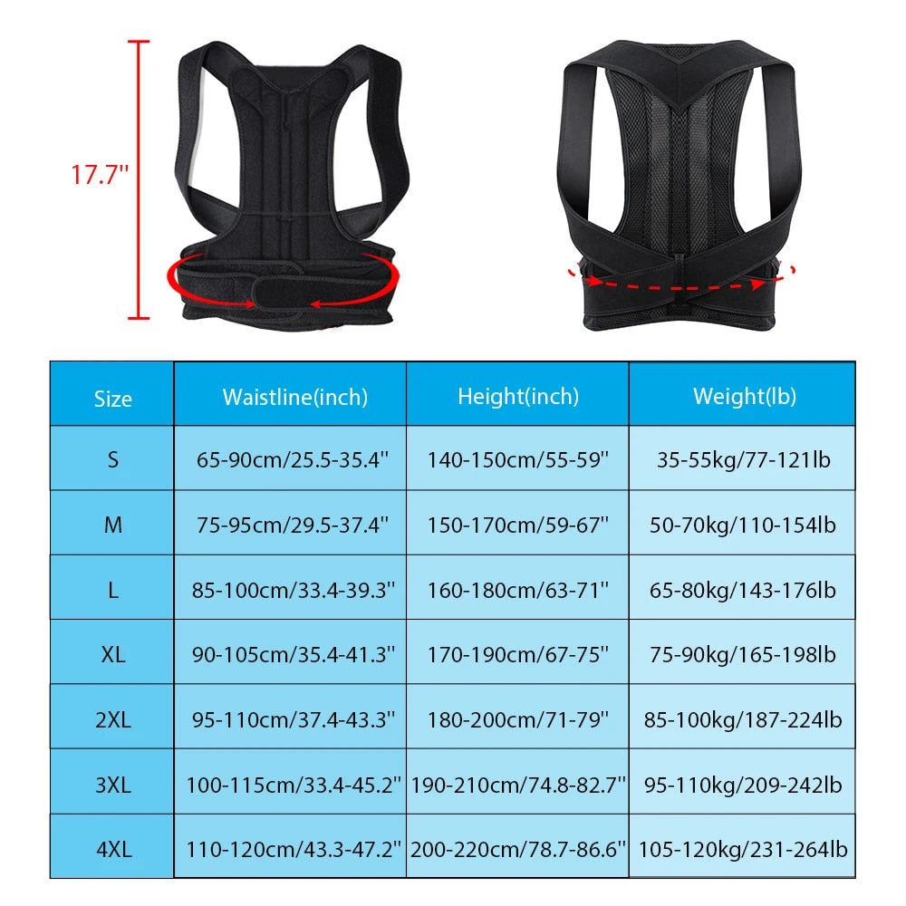 adjustable posture brace