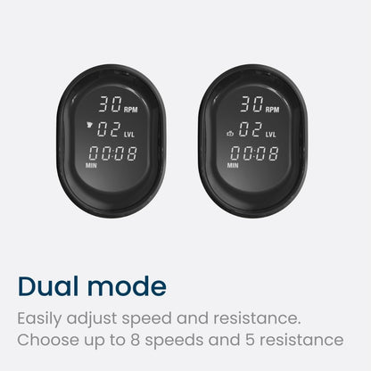 Two digital displays showing RPM and other metrics 