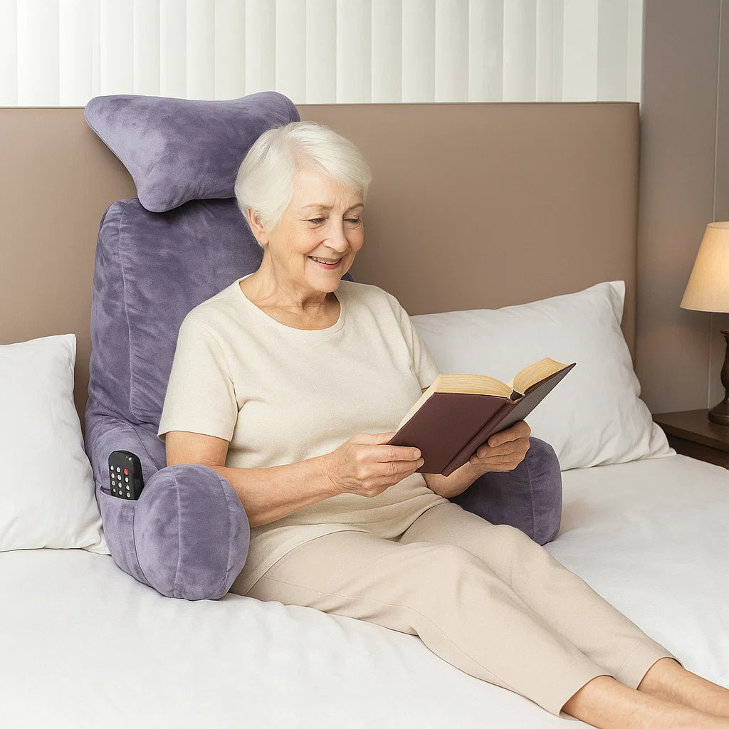 Bed Rest Reading Pillow with Neck Roll & Arm Support – For Seniors