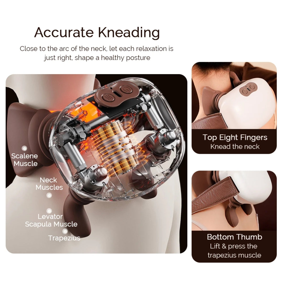 Neck massager with detailed features 