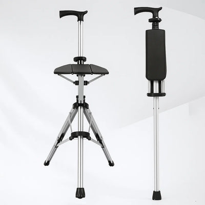 Folding Walking Cane with Seat – Lightweight Walking Stick for Seniors