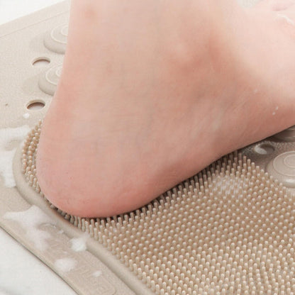 Durable anti slip shower mat with foot massaging surface