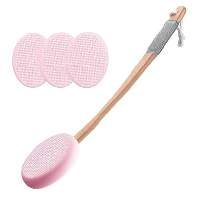 Effortless Bath Brush for Seniors – Back Lotion Applicator with Replaceable Pads