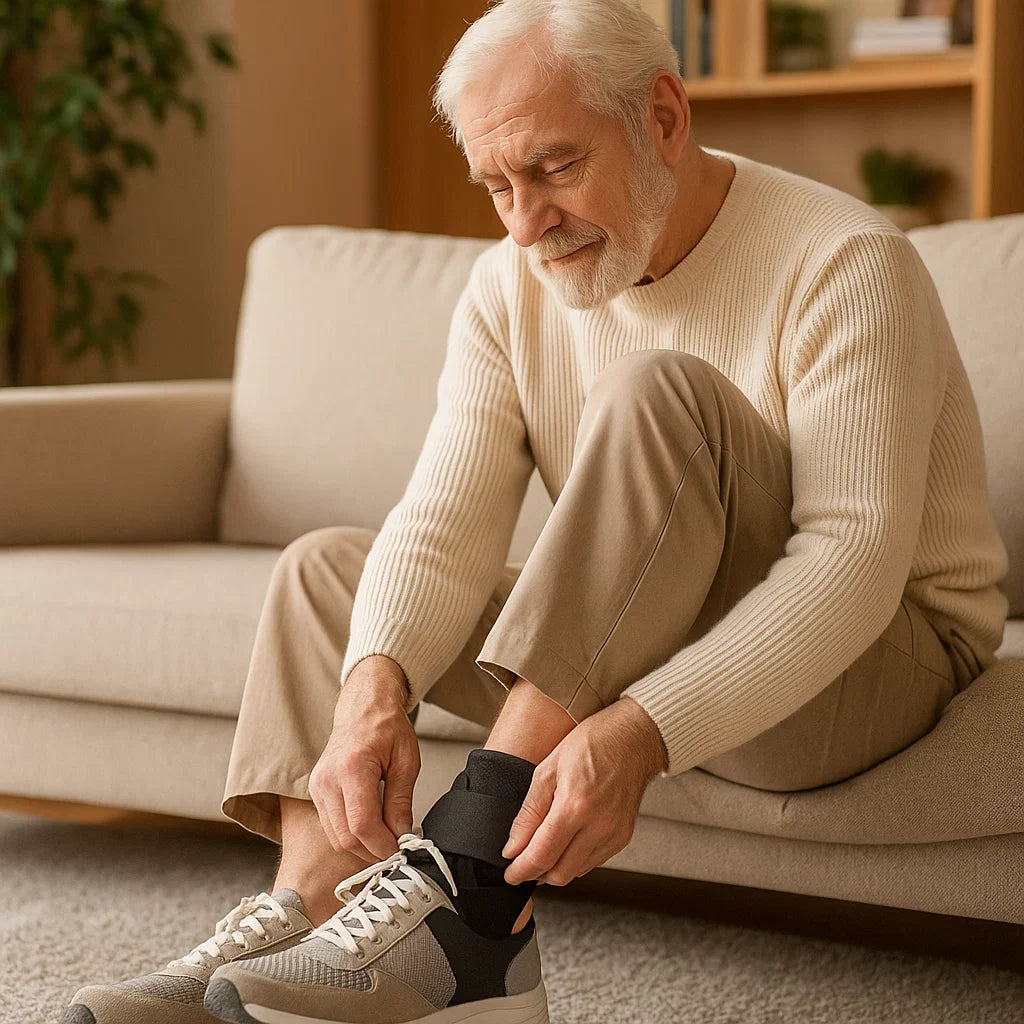 Elderly Man's Ankle Brace
