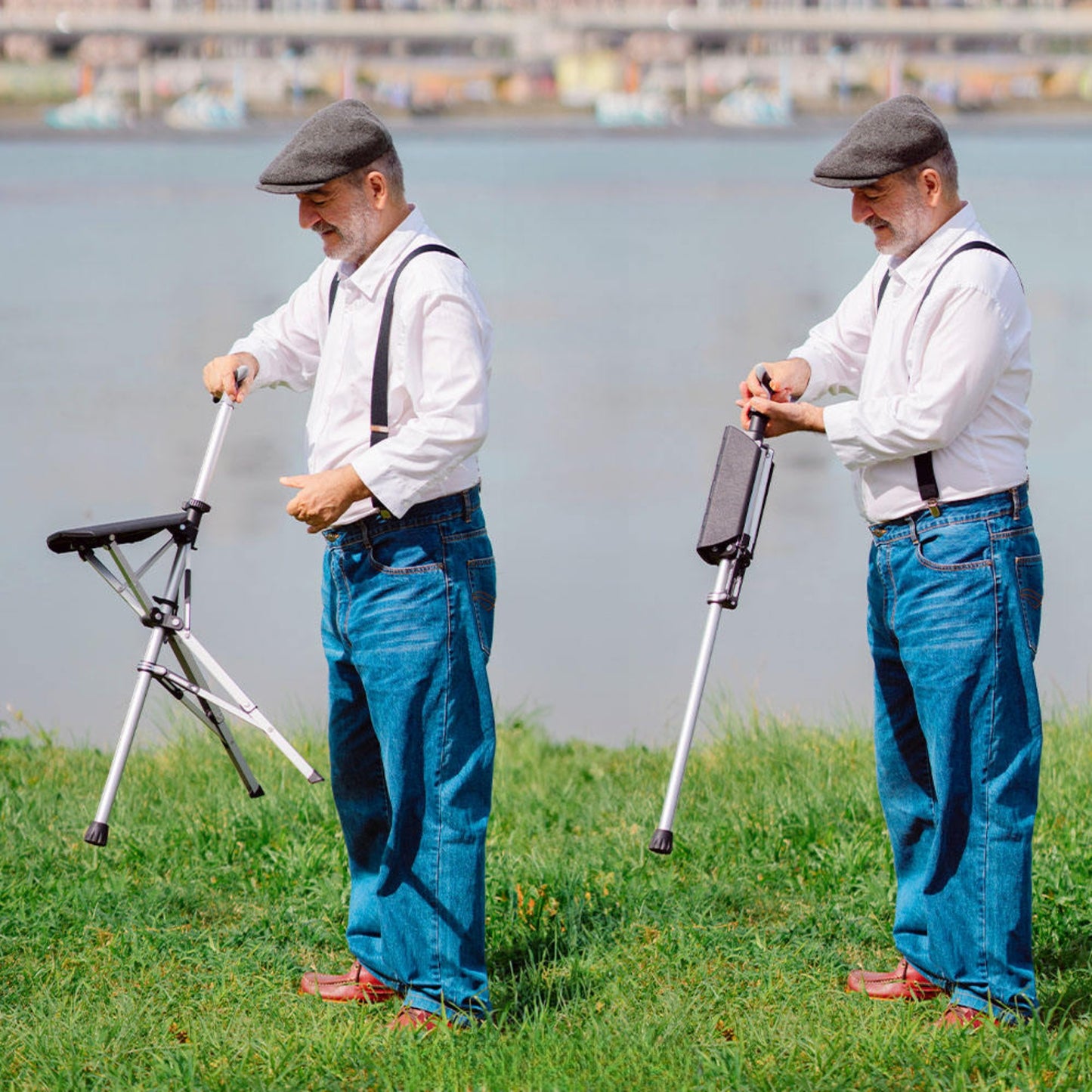 foldable cane stool, 