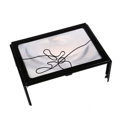 Foldable Hands-Free Desktop Magnifying Glass: 3X Full-Page Magnifier with LED Lights for Reading