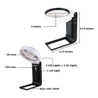 Illuminated Magnifying Glass for Reading