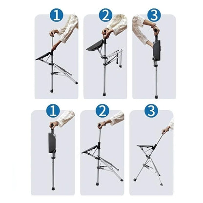 foldable cane seat for old lady