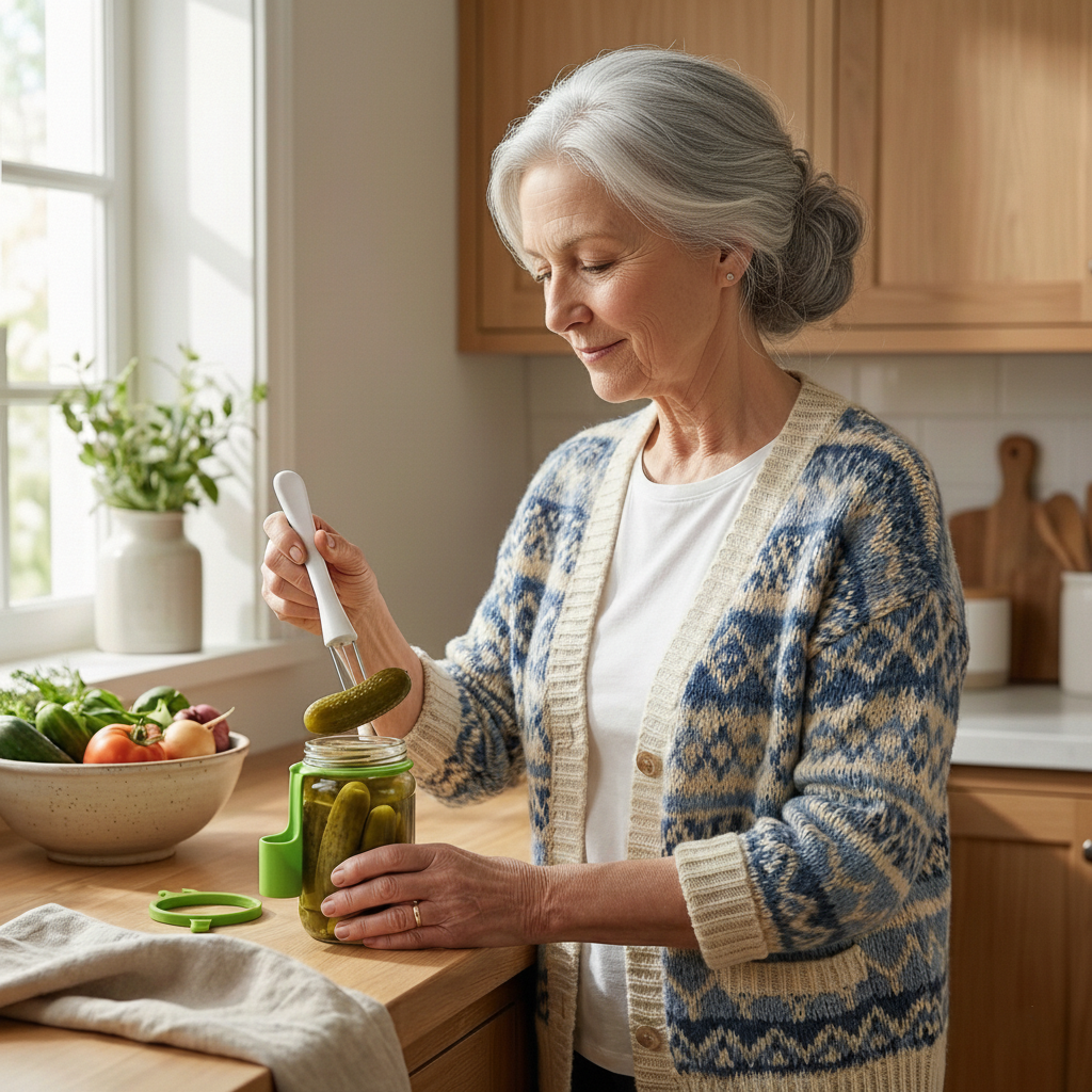Pickle Jar Fork for Seniors - Simple, Clean & Easy to Use