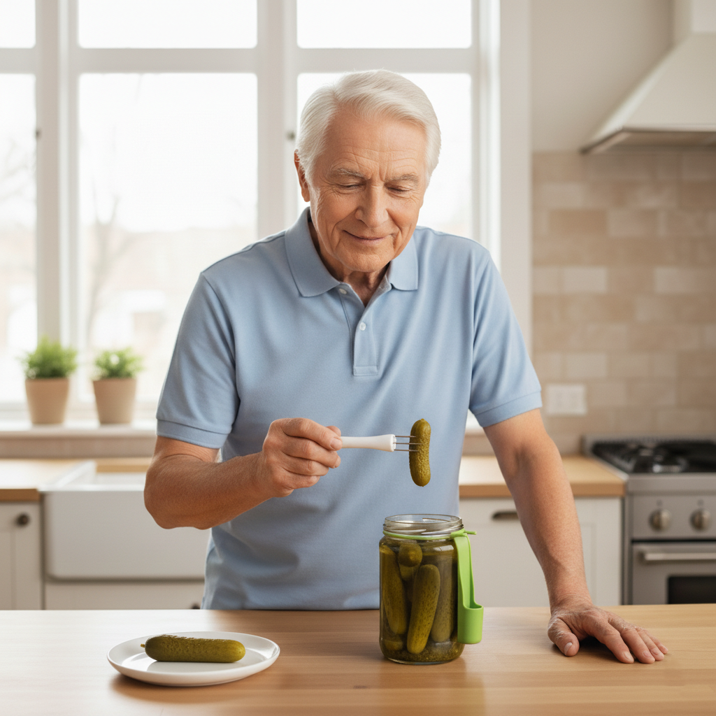 Pickle Jar Fork for Seniors - Simple, Clean & Easy to Use