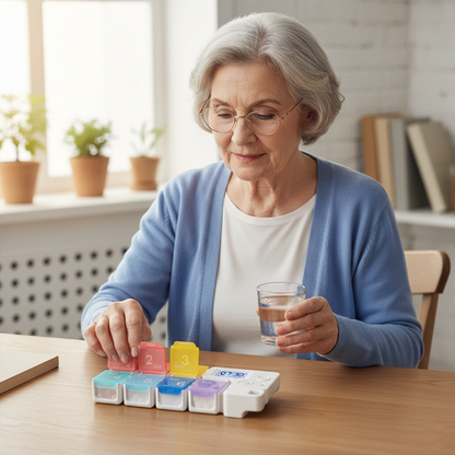 Smart 7-Day Pill Organizer for Seniors - Alarm Reminder & Organized Storage