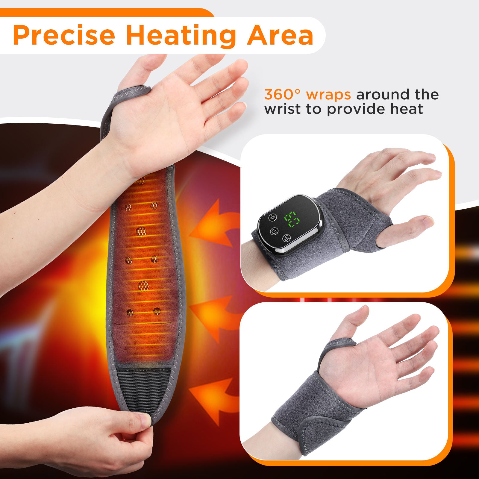 Grey Electric Wrist Guard with Safe Heating System