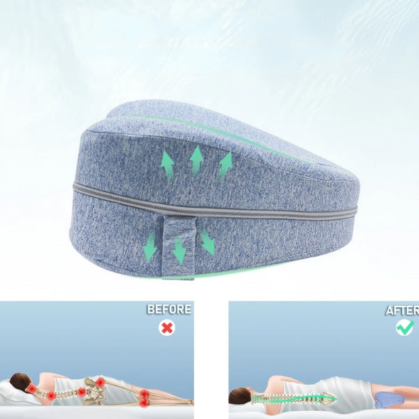 Knee pillow for side sleepers for better hip and lower back pain relief