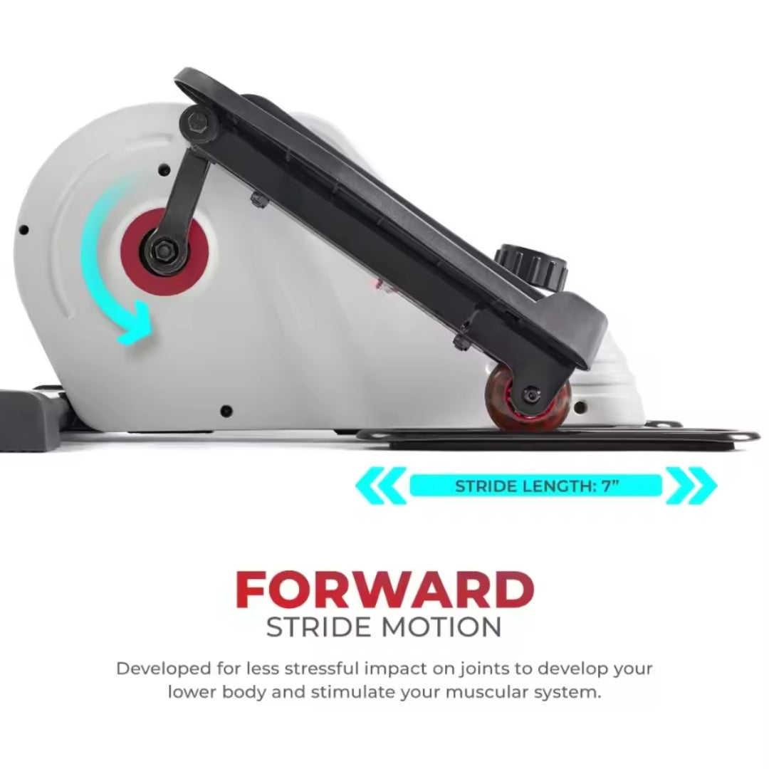 Exercise bike with stride length indicator 