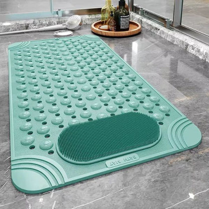 Non-Slip Shower Mat with Drain Holes, Suction Cups and Foot Massage Scrubber For Comfort and Safety