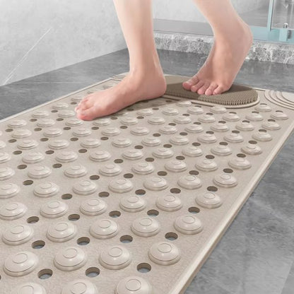 Non-Slip Shower Mat with Drain Holes, Suction Cups and Foot Massage Scrubber For Comfort and Safety