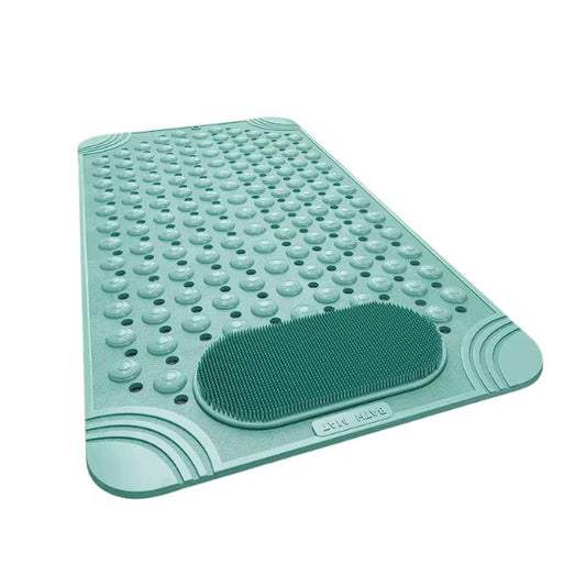 Non-Slip Shower Mat with Drain Holes, Suction Cups and Foot Massage Scrubber For Comfort and Safety