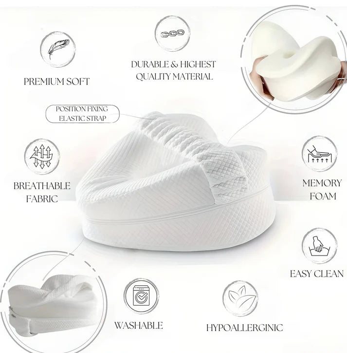 Orthopedic leg pillow for sleeping with memory foam for side sleepers
