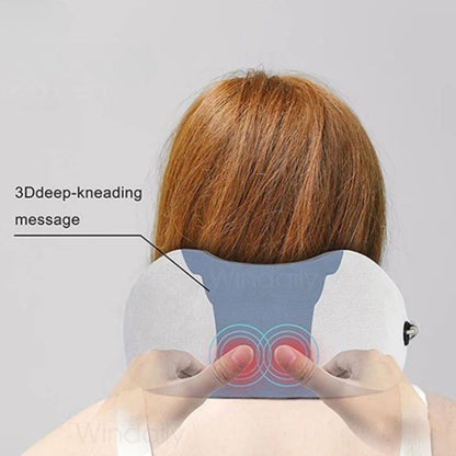 Portable Neck Massage Pillow for Seniors – Heat, Kneading & Support