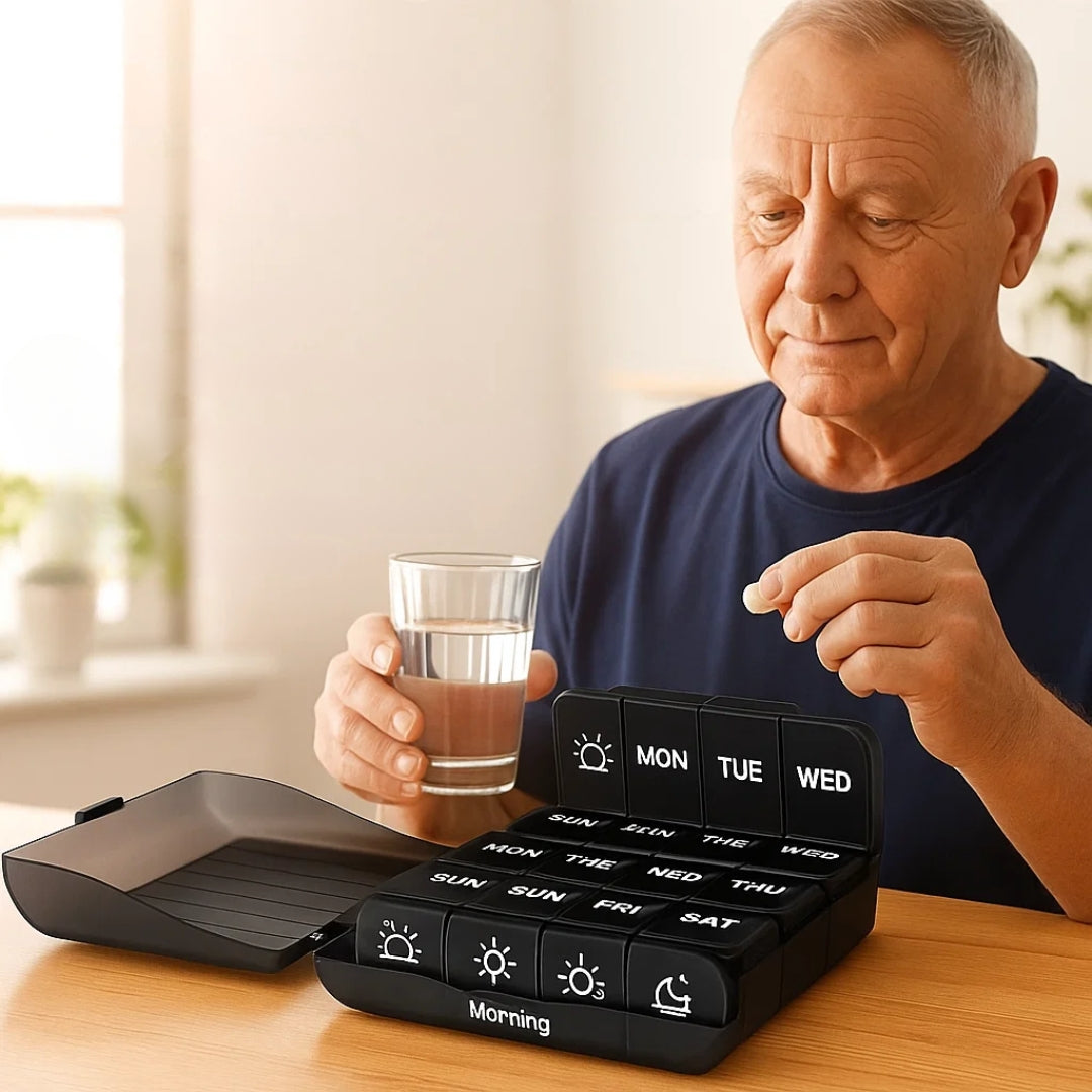 Extra Large 7 Day Pill Organizer – Easy Open Weekly Case for Seniors