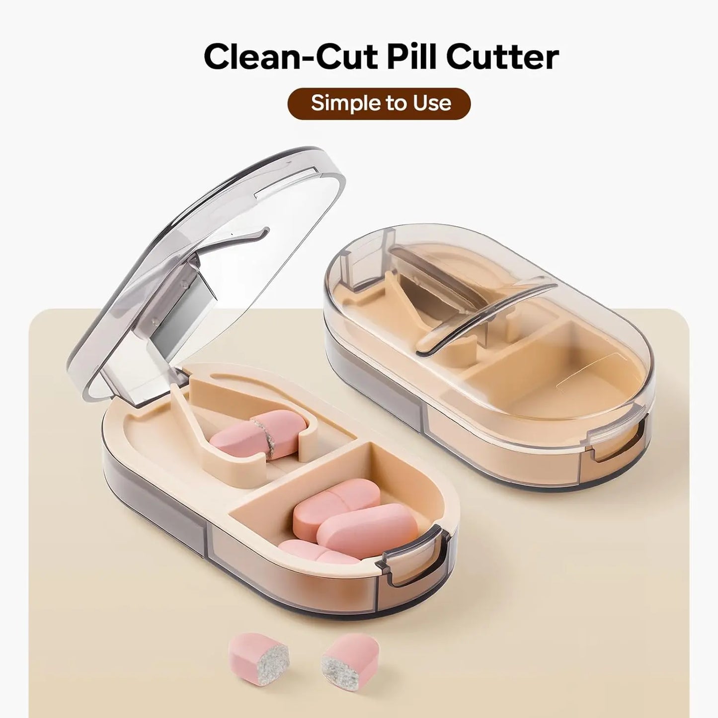 14-Days Home Pill Dispenser + 1/2 Pill Cutter Splitter One Set Sealed Portable Medicine Case Pill Dispenser Daily