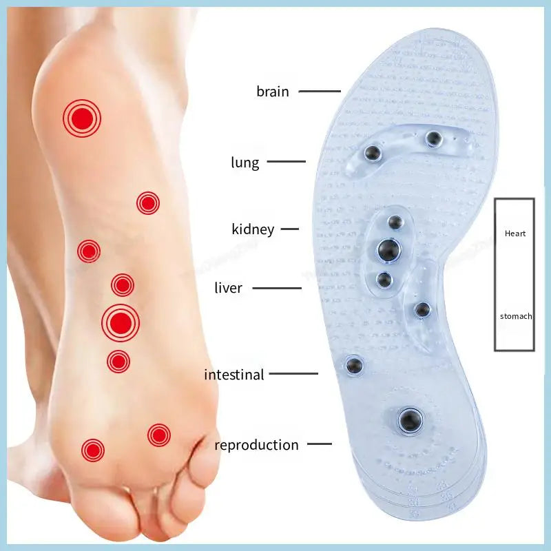 Magnetic Acupressure Insoles for Seniors - Soft Silicone Foot Support Inserts