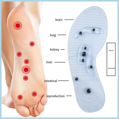 Magnetic Acupressure Insoles for Seniors - Soft Silicone Foot Support Inserts
