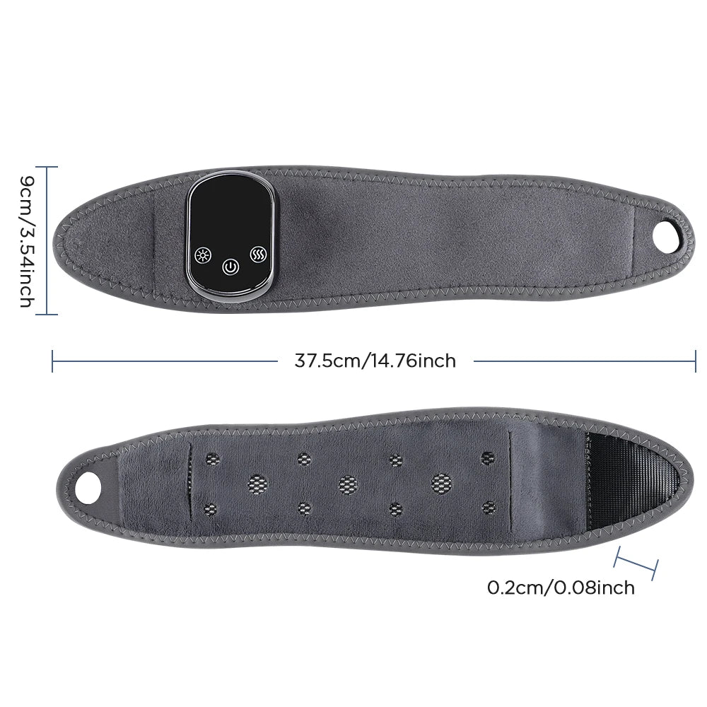Gray heating pad with dimensions