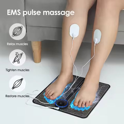 EMS Foot Massager Pad – 8 Modes, USB Rechargeable Relief