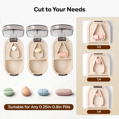 14-Days Home Pill Dispenser + 1/2 Pill Cutter Splitter One Set Sealed Portable Medicine Case Pill Dispenser Daily