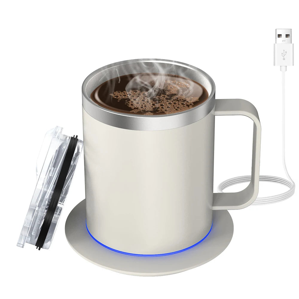 Self Heating Coffee Mug - USB Heated Cup for Seniors, Coffee & Tea Warmer