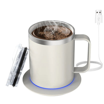 Self Heating Coffee Mug - USB Heated Cup for Seniors, Coffee & Tea Warmer
