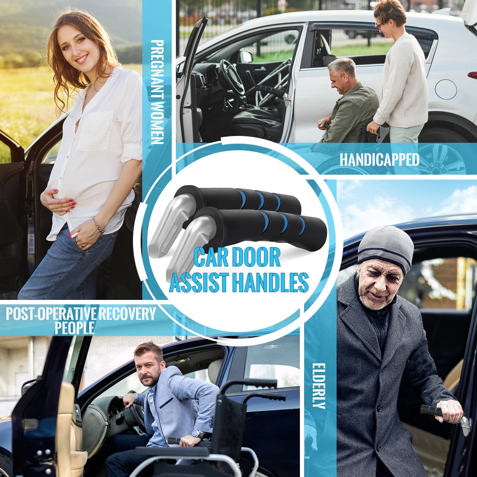 

Senior Mobility Aid Car Handle with Comfortable Sponge Sleeve Grip