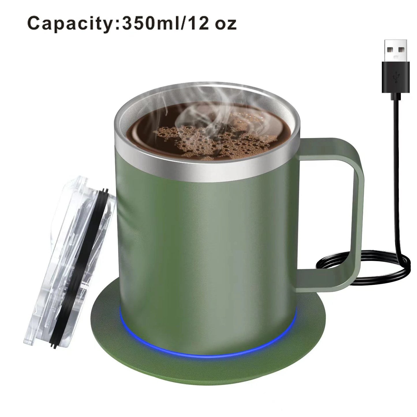 Self Heating Coffee Mug - USB Heated Cup for Seniors, Coffee & Tea Warmer