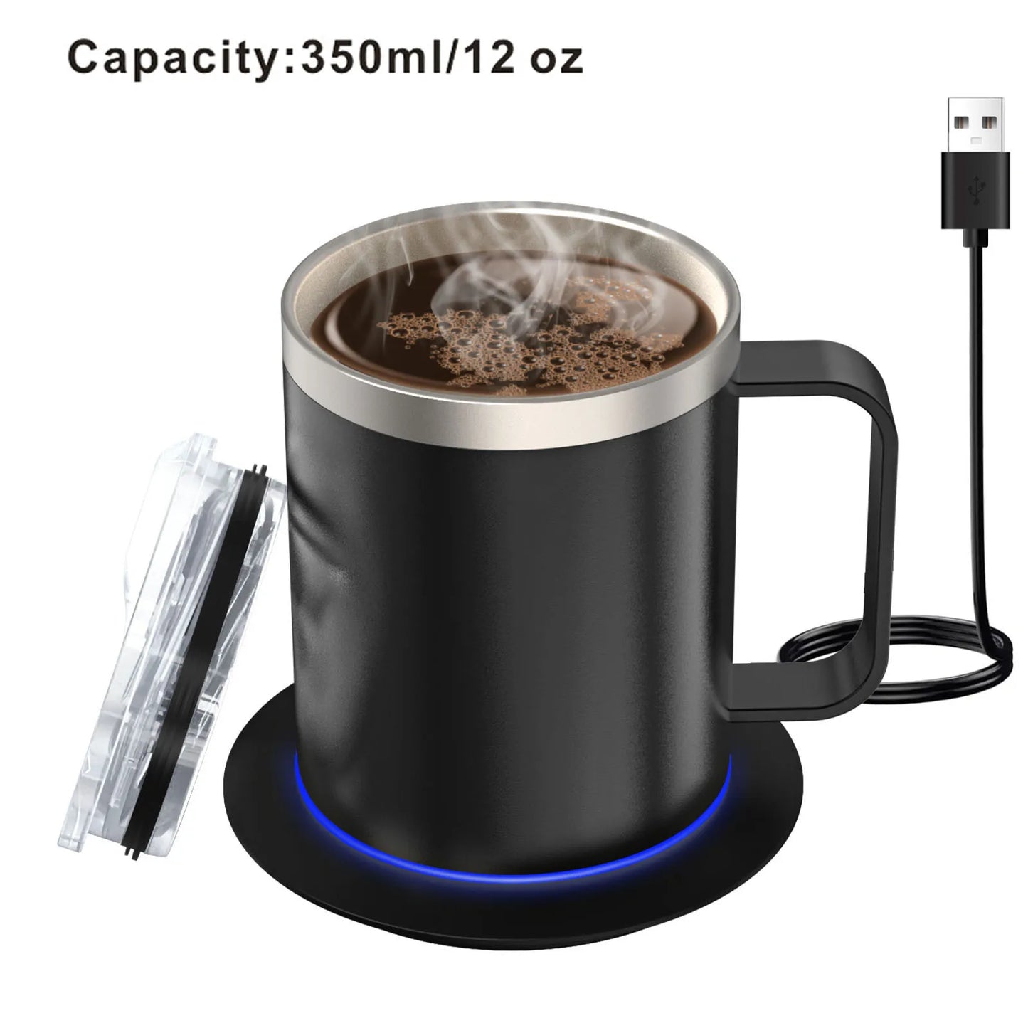 Self Heating Coffee Mug - USB Heated Cup for Seniors, Coffee & Tea Warmer