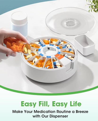 14-Days Home Pill Dispenser + 1/2 Pill Cutter Splitter One Set Sealed Portable Medicine Case Pill Dispenser Daily