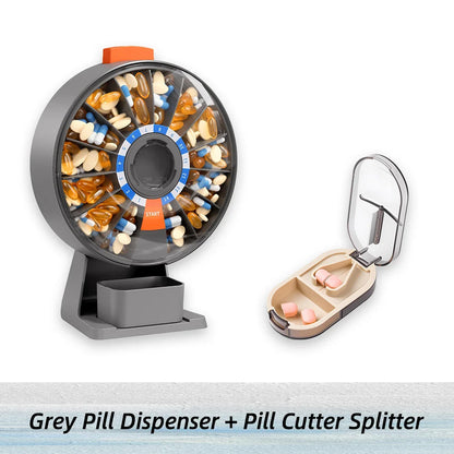14-Days Home Pill Dispenser + 1/2 Pill Cutter Splitter One Set Sealed Portable Medicine Case Pill Dispenser Daily
