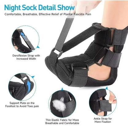 Plantar Fasciitis Night Splint - with Triple Buckle Foot Drop Brace