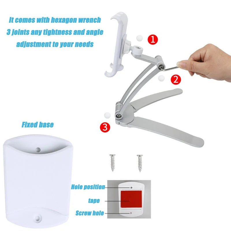 Hands-Free Tablet Stand for Seniors – Adjustable Phone & Tablet Desktop Mount