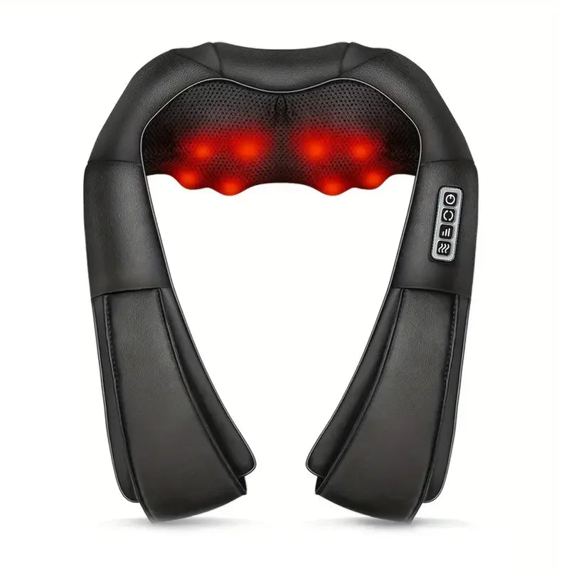 Electric Shiatsu Massager Back Shoulder and Neck Massage Pillow U Shape Body Massager with Heat Deep Tissue Kneading Massager