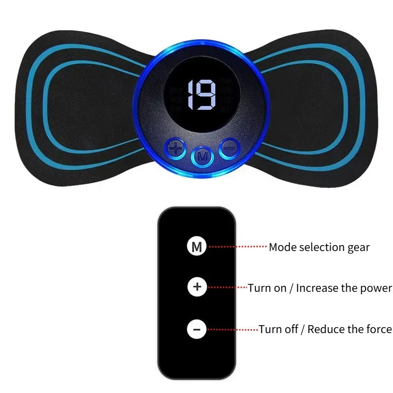 Portable Body Massage Pad – 8 Modes & 19 Levels for Relaxation
