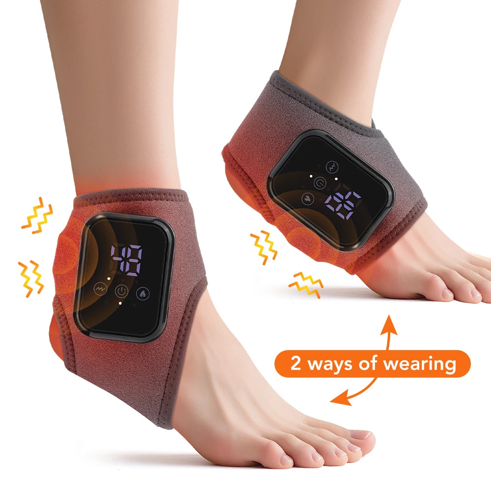 Electric Heating Ankle & Foot Massager for seniors – Infrared Heat & Vibration Therapy, Rechargeable