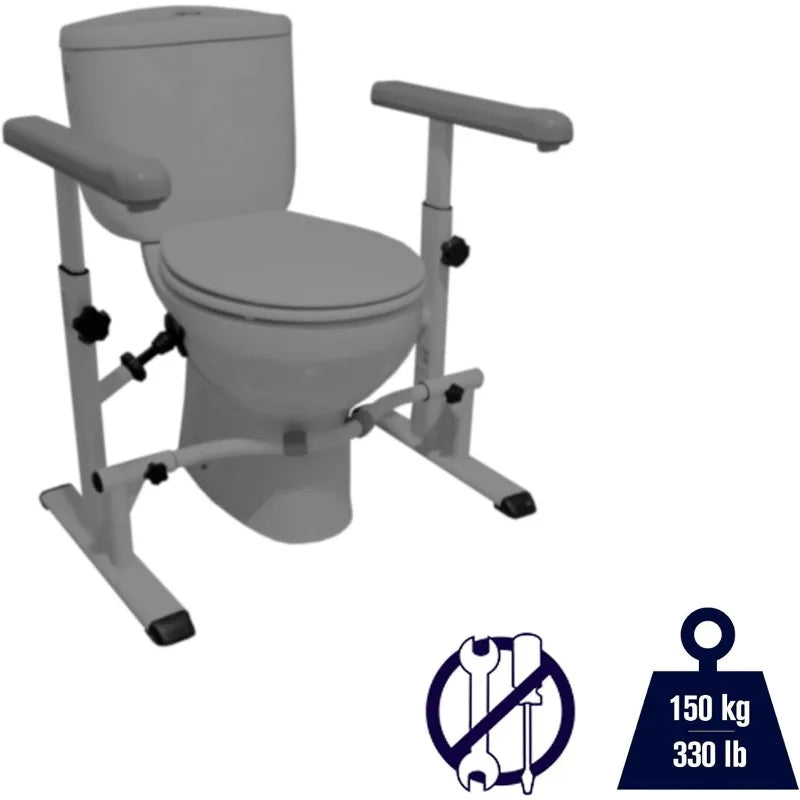 Durable Toilet Safety Bars with 330 lbs Capacity for Bathroom Use