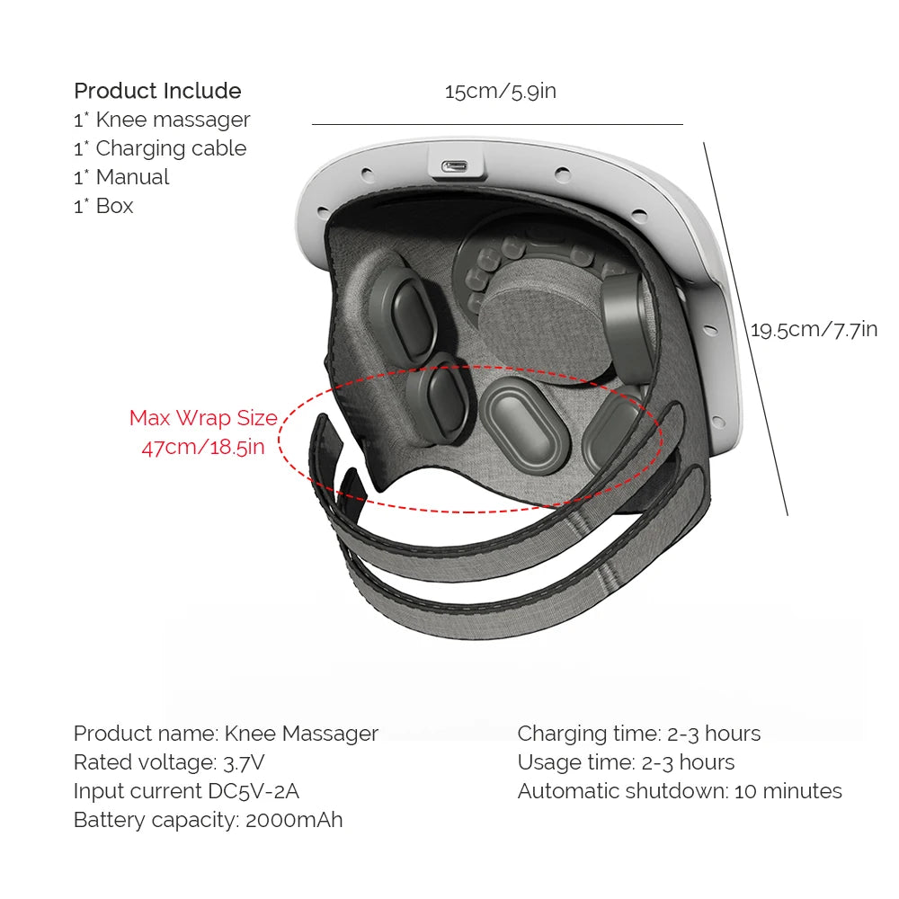 3-Heat Level Knee Massager – Safe & Gentle for Seniors