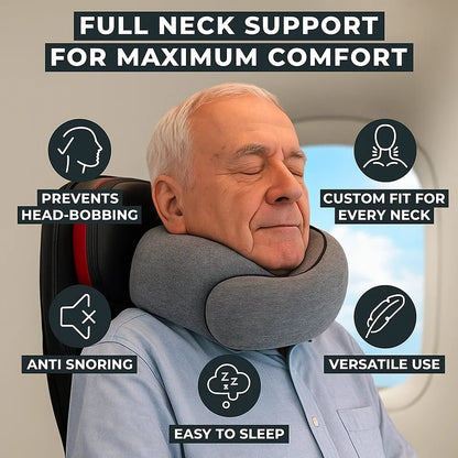 Portable Memory Foam Neck Pillow – Travel & Cervical Support for Seniors