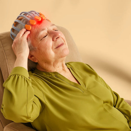 Electric Migraine Relief Scalp Massager – 20-Head Vibrating Octopus Massager with Red Light