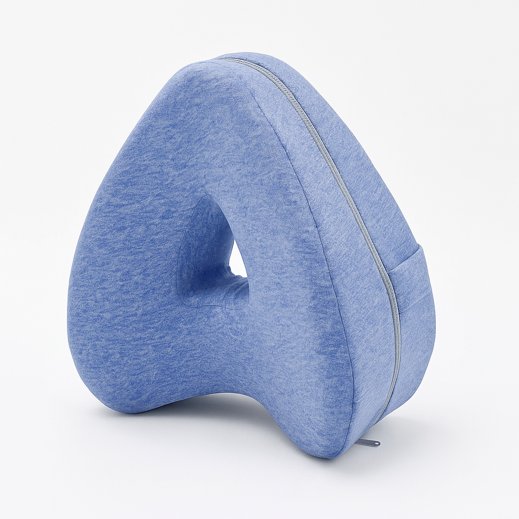 Sky Blue cooling knee pillow for temperature regulation and support