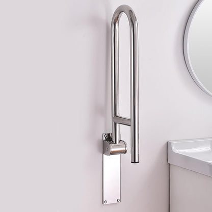 Space-saving toilet grab bar for elderly and disabled individuals