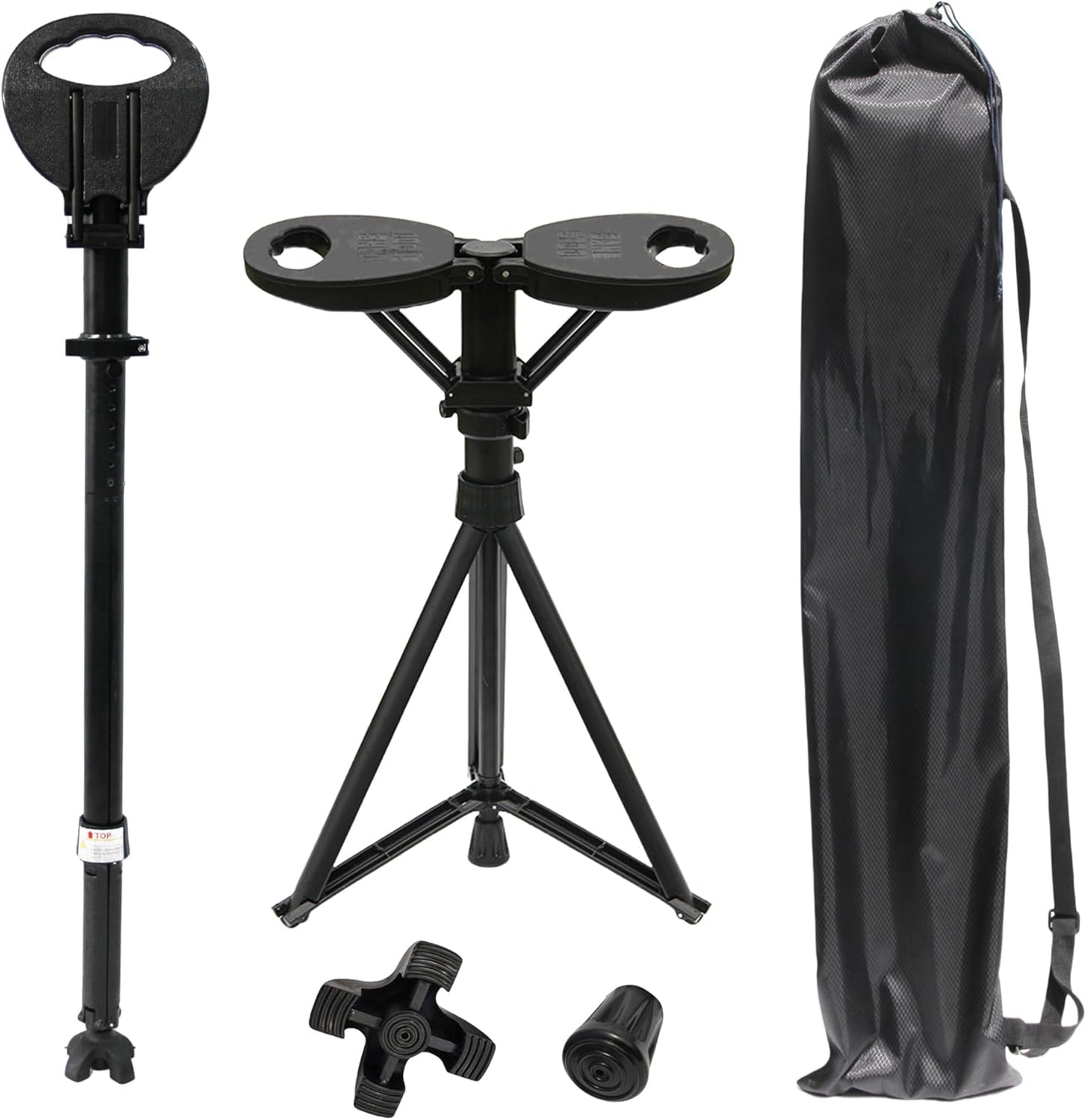 

2-in-1 Walking Cane and Tripod Stool for Seniors