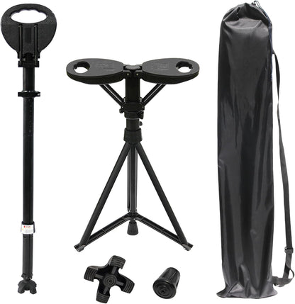 

2-in-1 Walking Cane and Tripod Stool for Seniors